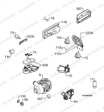 Взрыв-схема посудомоечной машины Privileg 00695723_11103 - Схема узла Electrical equipment 268